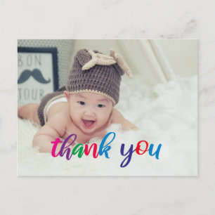 Personalized Kids Birthday Colourful Thank You Postcard