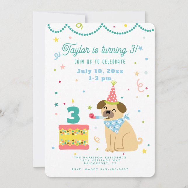 Personalized Kids Birthday Invitation (Front)