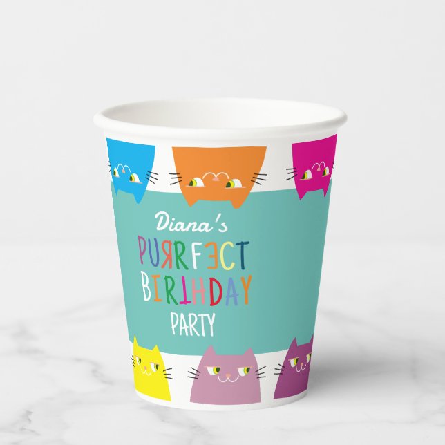 Personalized Kids Birthday Party Paper Cups (Front)