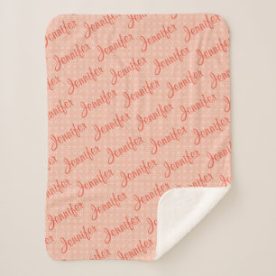 Personalized Kid's Blanket in Light  Coral Pink 