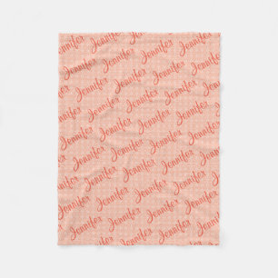 Personalized Kid's Blanket in Light Coral Pink