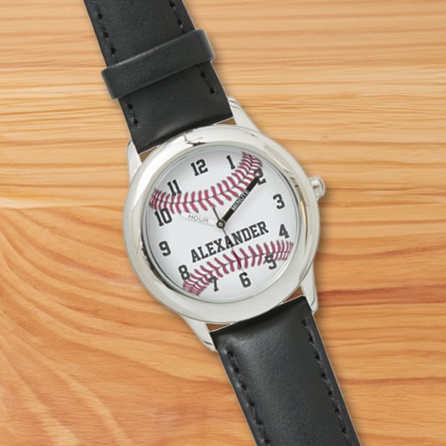 Personalized Kids Boys Baseball Watch (boys personalized baseball watch)