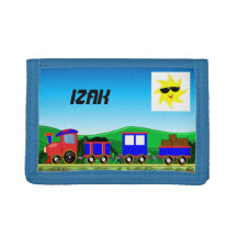 PERSONALIZED KIDS BOYS WALLET, TRAIN WALLET