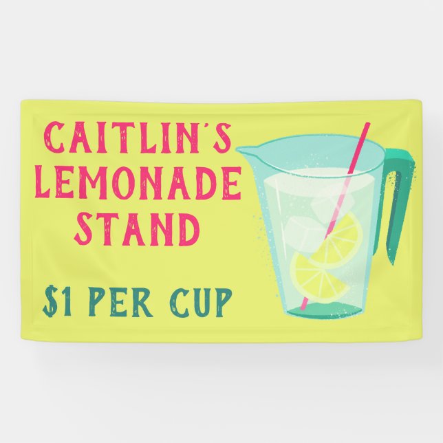 Personalized Kids Bright Lemonade Stand Banner (Horizontal)