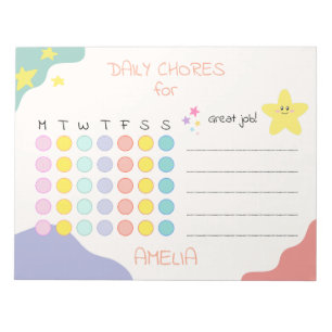 Personalized Kids Chore Chart Encouraging Rewards Notepad