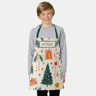 Personalized Kids Christmas Baking  Apron