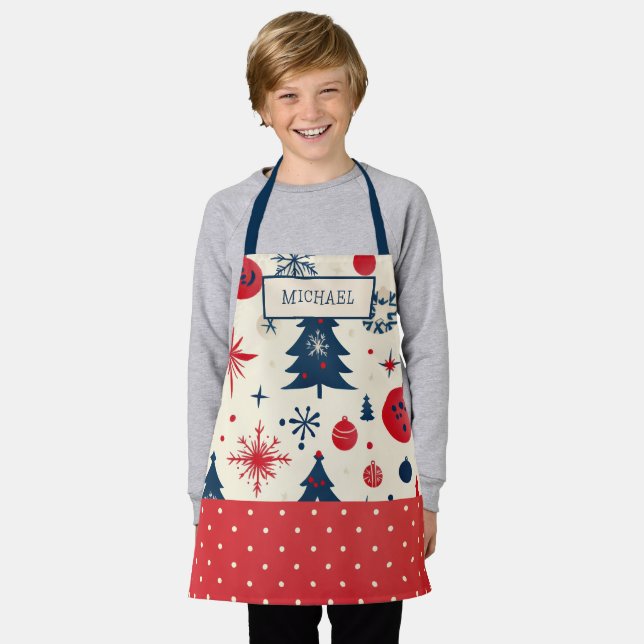 Personalized Kids Christmas Baking  Apron (Worn)