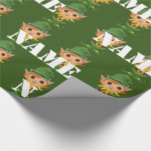 Personalized Kids Christmas Elf Wrapping Paper