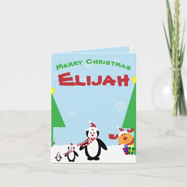 Personalized Kids Christmas Name Card (Front)