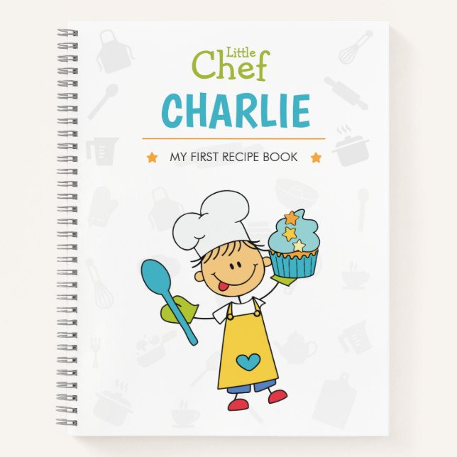 Personalized Kids Cookbook for Boys – Cupcake Them Notebook (Front)