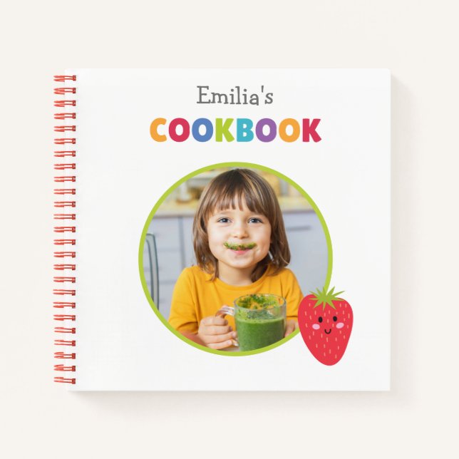 Personalized Kids Cookbook (Your Photo)  Notebook (Front)