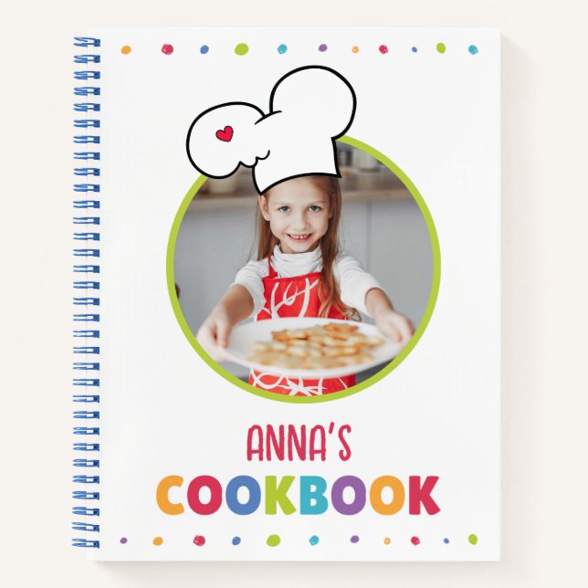 Personalized Kids Cookbook (Your Photo)  Notebook (Front)