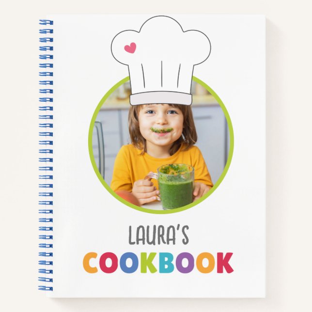 Personalized Kids Cookbook (Your Photo)  Notebook (Front)