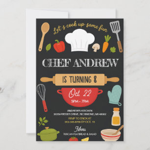 Personalized Kids Cooking Birthday party Invitation