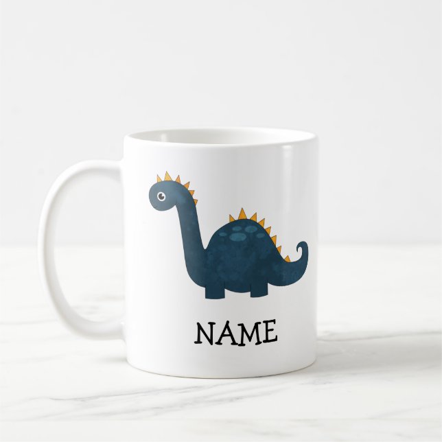 Personalized Kids Custom Dinosaur Coffee Mug (Left)