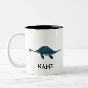 Personalized Kids Custom Dinosaur turtle Two-Tone Coffee Mug