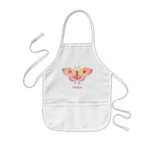 Personalized Kids Cute Butterfly Monogram Apron
