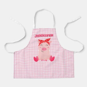 Personalized Kids Cute Pig All Over Print Apron