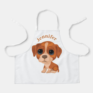 Personalized Kids Cute Puppy All-Over Print Apron