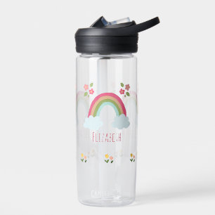 Personalized Kids Cute rainbow girl pink school Water Bottle