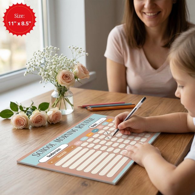 Personalized Kids Daily Routine Checklist Colorful Notepad (Personalized Kids Daily Routine Checklist Colorful Notepad)