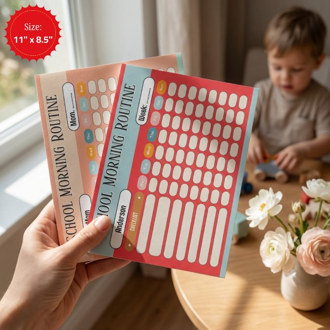 Personalized Kids Daily Routine Checklist Colorful Notepad (Personalized Kids Daily Routine Checklist Colorful Notepad)