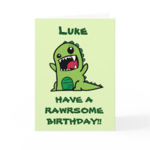 Personalized Kids Dinosaur Birthday Card