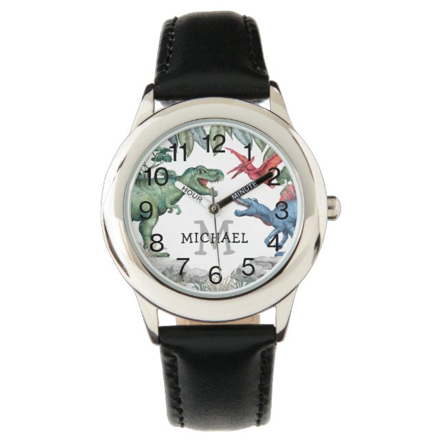 Personalized Kids Dinosaur Name Watch (Front)