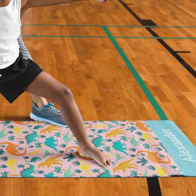 Personalized Kids Dinosaur Pattern Yoga Mat (Creator Uploaded)