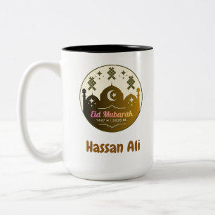 Personalized Kids Eid Mubarak 2026 Two-Tone Coffee Mug