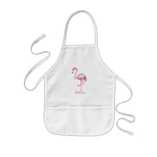 Personalized Kids Flamingo Pink Summer Monogram Apron