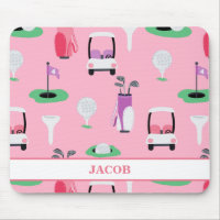 Personalized Kids Golfer Golfcart Golfing Sporty