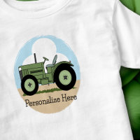 Personalized Kids Green Farm Tractor 