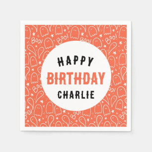 Personalized Kids Halloween Birthday Party Napkin
