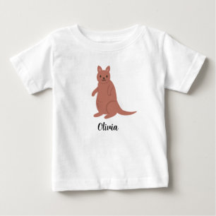 Personalized Kids Kangaroos Girls Baby T-Shirt