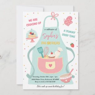 Personalized Kids Kitchen Cooking Birthday Invitation