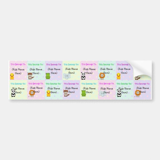 Personalized Kids Labels, Waterproof Baby Stickers (Front)