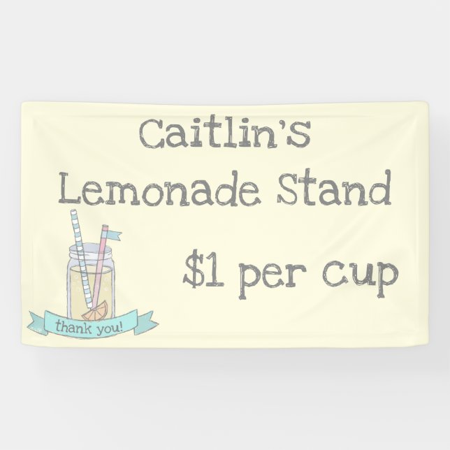 Personalized Kids Lemonade Stand Banner (Horizontal)
