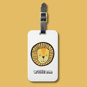 Personalized Kids Lion Jungle Animal Name Luggage Tag