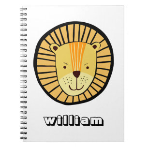 Personalized Kids Lion Jungle Animal Name Notebook