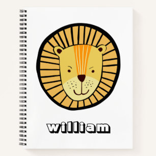 Personalized Kids Lion Jungle Animal Name Notebook