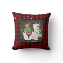 Personalized Kids LLama Alpaca Xmas Buffalo Plaid