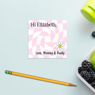 Personalized Kids Lunch Box Notes Retro Chequered