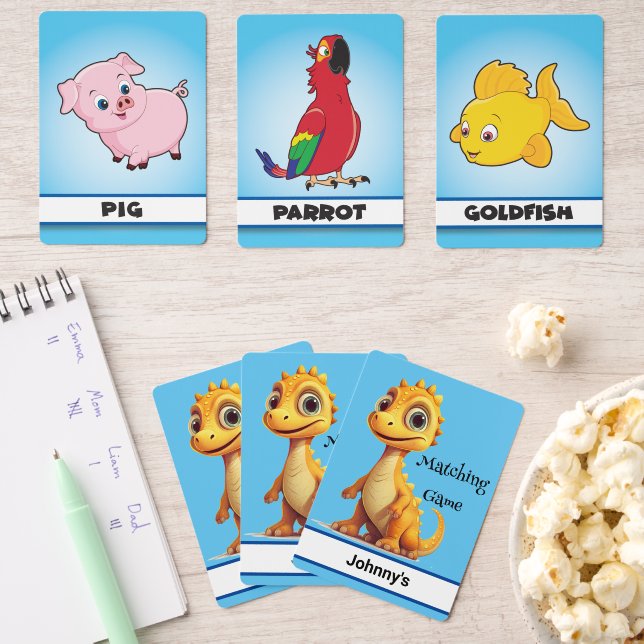 Personalized Kids Matching  Playing Cards (Insitu (Game Night))