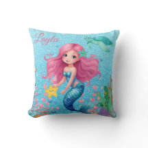 Personalized Kid's Mermaid Pillow 