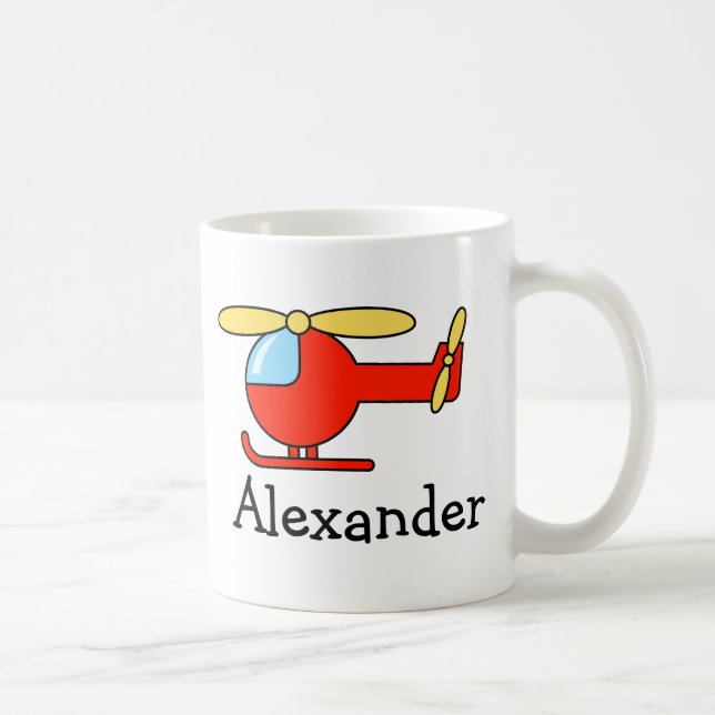 Personalized kids mug | toy plane and helicopter (Right)