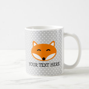 Personalized kids mug with cute red fox design