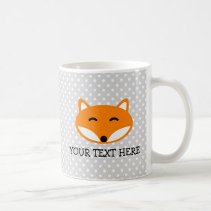 Personalized kids mug with cute red fox design