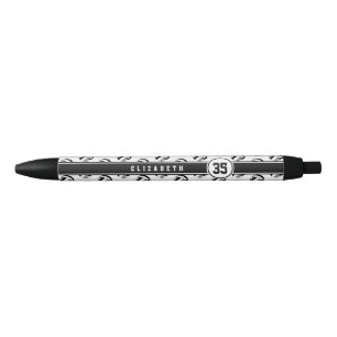 personalized kids name black grey volleyballs ink pen