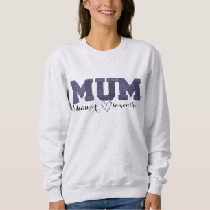 personalized kids name embroidered mother's day  sweatshirt